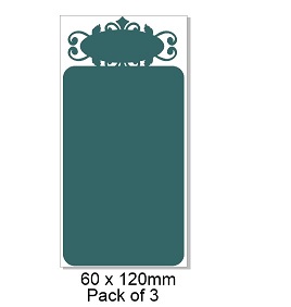 Chipboard Tags,  Tag top, 130 x 50 mm packs of 3